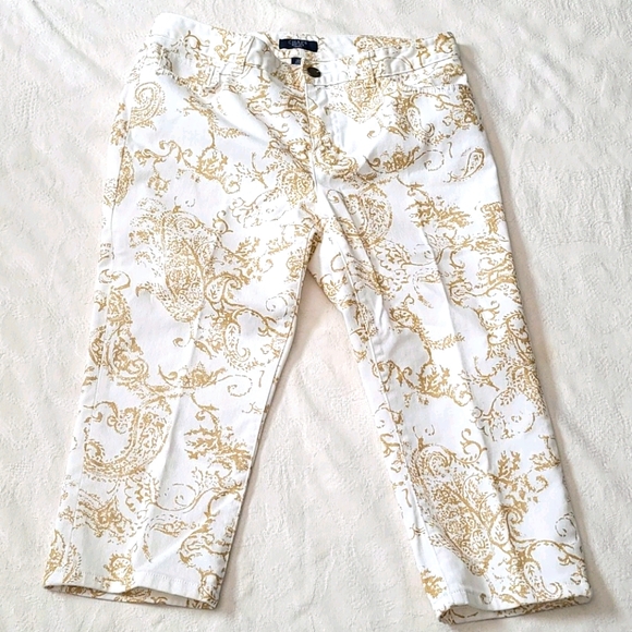 Chaps Pants & Jumpsuits 325 Chaps Pants Denim Cropped White Gold